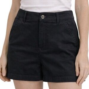 LOFT The Monroe 6 Inch Shorts Womens 4 Black Cotton Stretch Chino Twill NWT